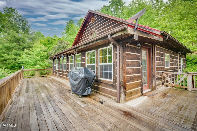 deck with area for grilling