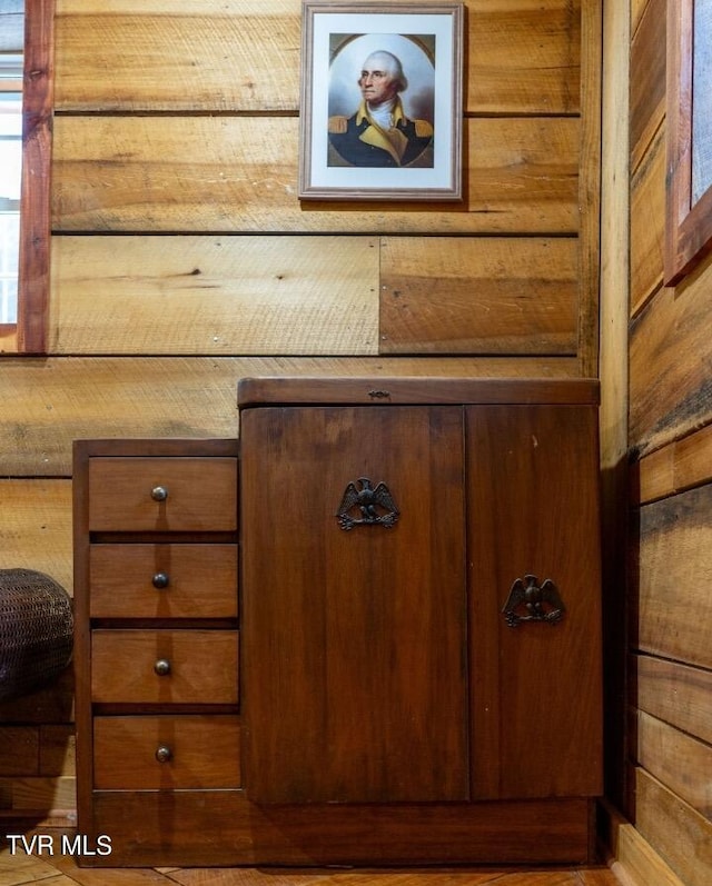 room details with wood walls