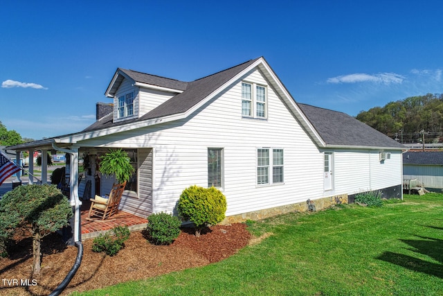 view of property exterior featuring a yard