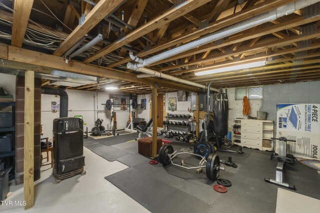 interior space featuring concrete floors