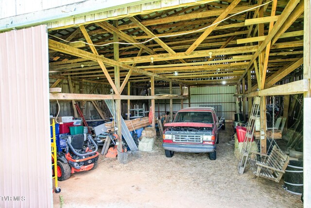 view of garage