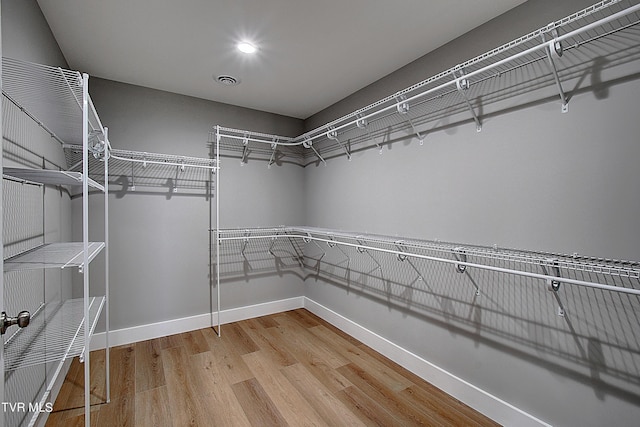 spacious closet featuring hardwood / wood-style floors