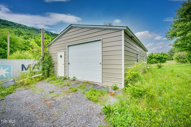 view of garage