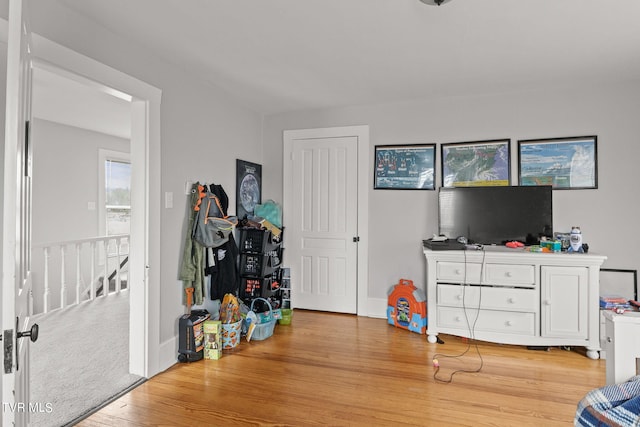 playroom featuring light hardwood / wood-style floors