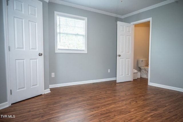 1466 Broad St, Elizabethton, TN 37643 - unfurnished bedroom featuring baseboards, dark wood-style floors, and ornamental molding