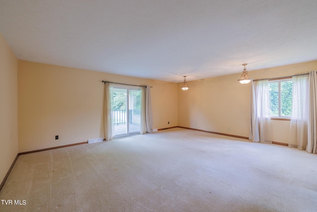 carpeted empty room with a wealth of natural light