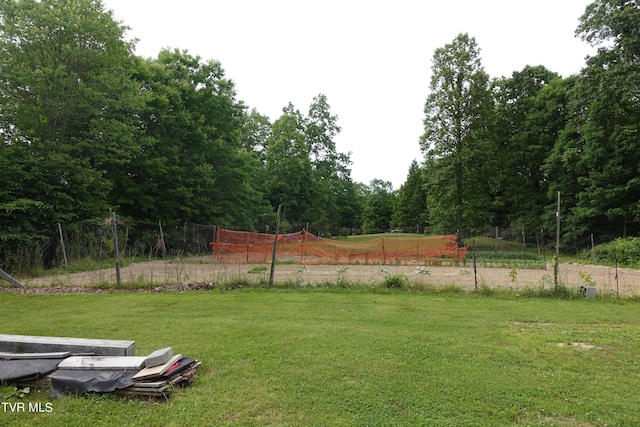 view of yard with a rural view