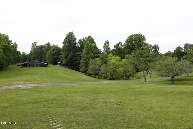 view of property's community featuring a yard