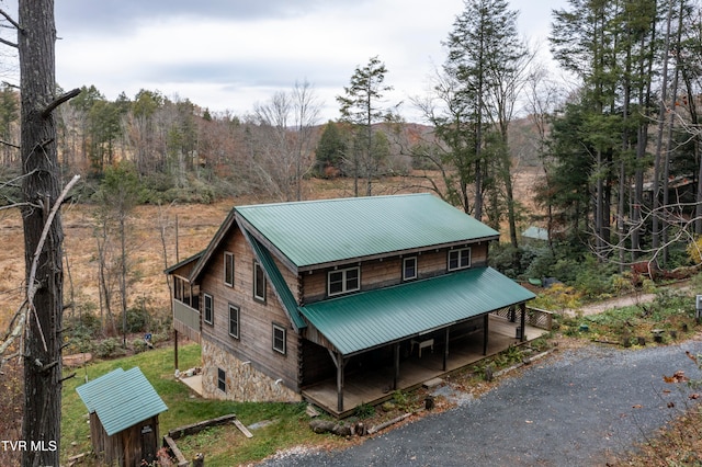 view of front of property with covered porch