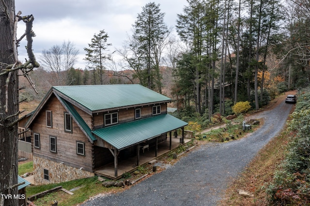 view of front of property with a porch