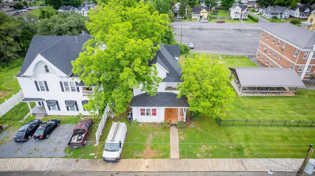 drone / aerial view with a residential view