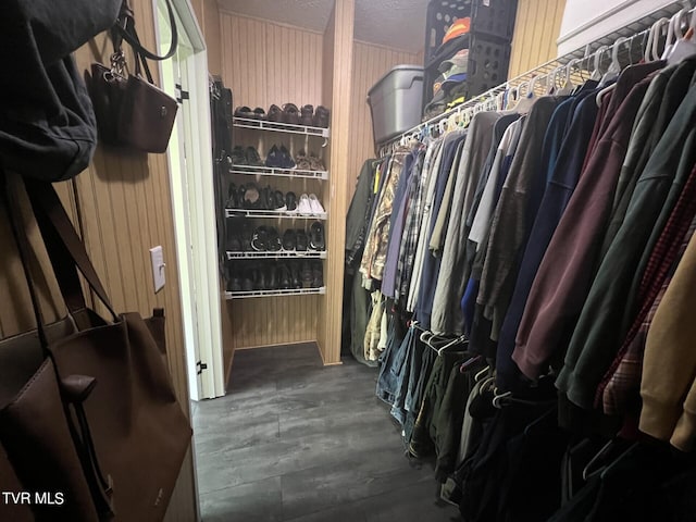 walk in closet featuring hardwood / wood-style floors