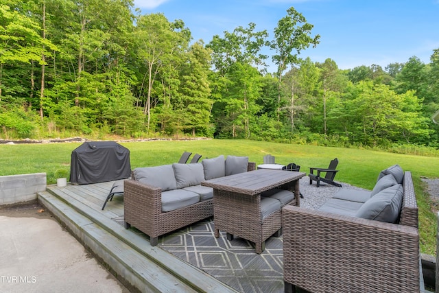 view of patio featuring an outdoor living space