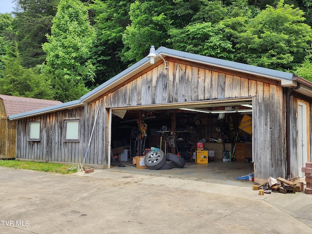 view of garage