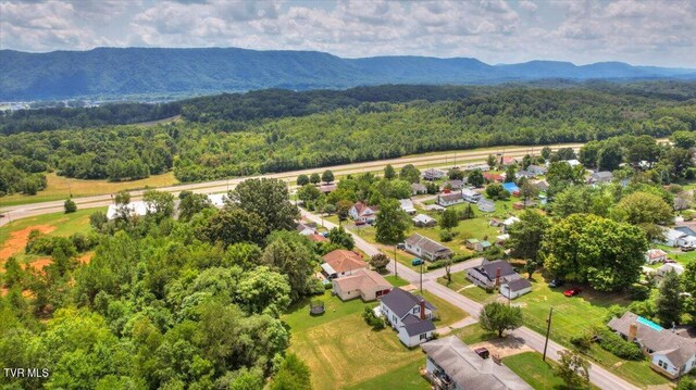 aerial view featuring a mountain view