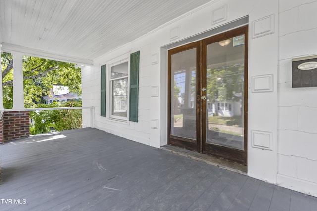 wooden deck with covered porch