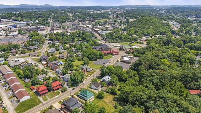 birds eye view of property featuring a mountain view