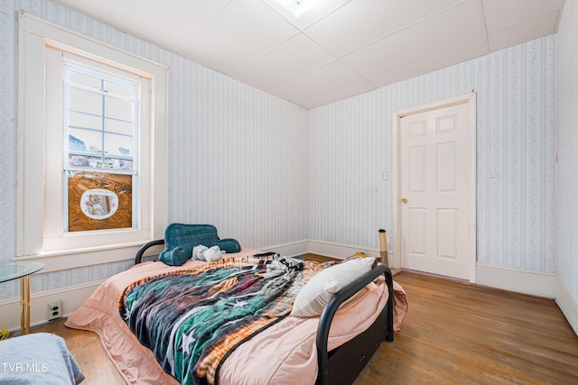 bedroom with hardwood / wood-style floors