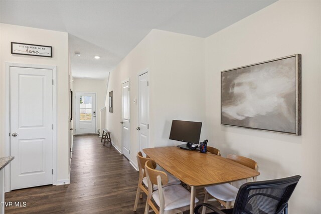 110 Raceday Center Dr Unit A-2, Bristol, TN 37620 - dining space featuring dark wood-type flooring and baseboards