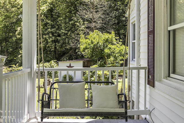 balcony with a porch