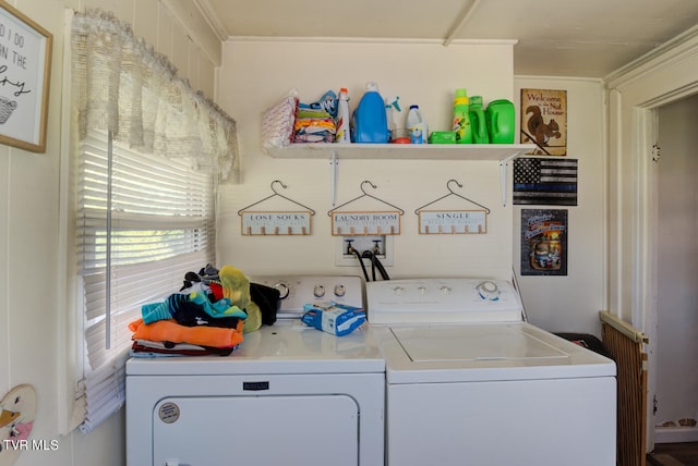 laundry area featuring washer hookup and washing machine and clothes dryer