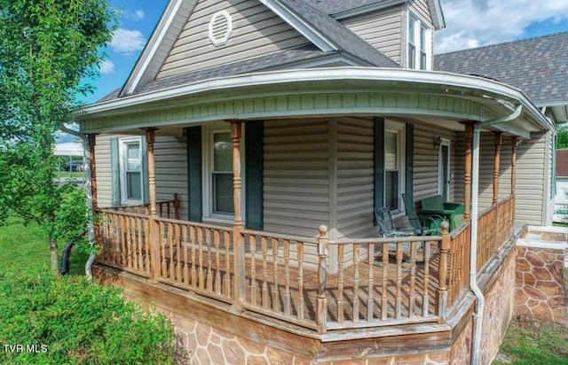 exterior space featuring covered porch