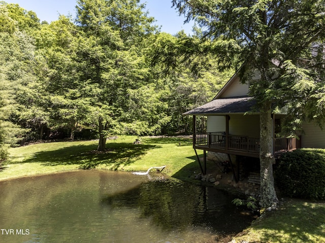 view of yard featuring a deck