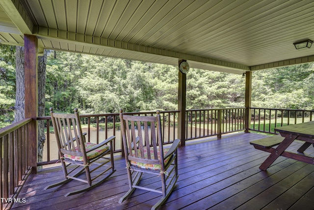 view of wooden deck