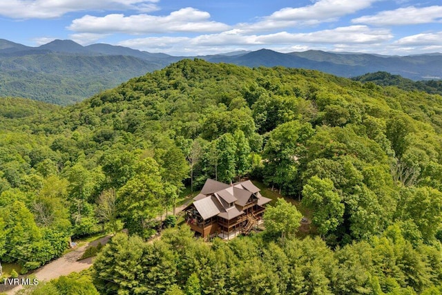 bird's eye view with a mountain view