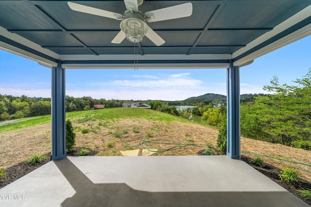 view of patio / terrace with ceiling fan