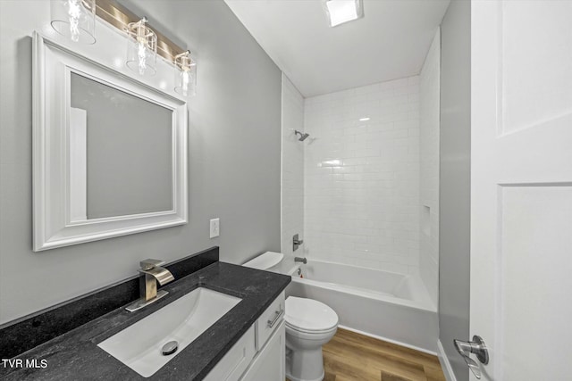 2137 Rainwater Rd, Dandridge, TN 37725 - bathroom with toilet, wood finished floors, vanity, and shower / bath combination