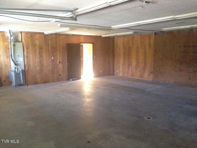 garage with wooden walls