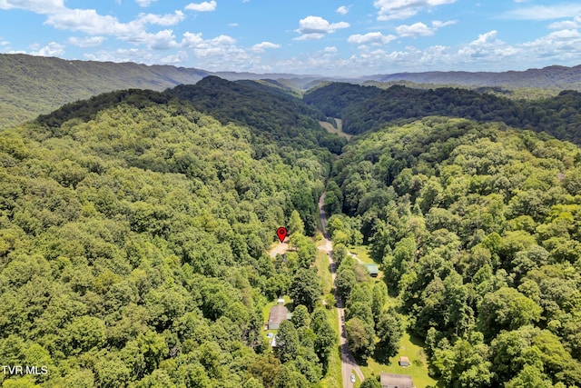 bird's eye view featuring a mountain view