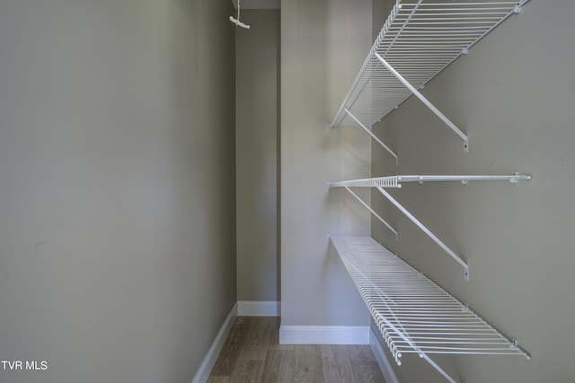 spacious closet with hardwood / wood-style floors