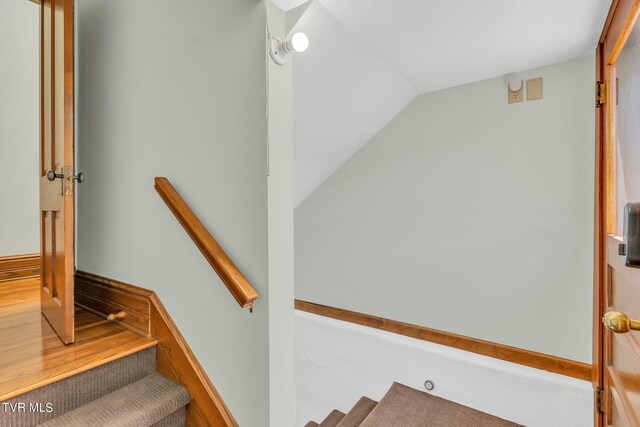 308 E Pearl Ave, Big Stone Gap, VA 24219 - staircase with lofted ceiling