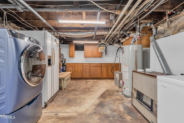 basement featuring water heater