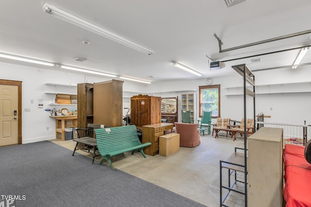 interior space featuring a garage door opener