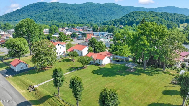 bird's eye view featuring a mountain view