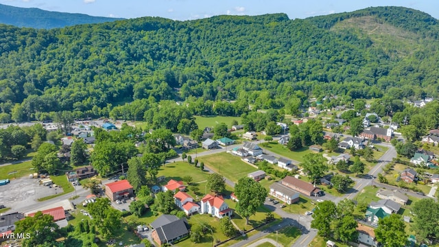 drone / aerial view with a mountain view