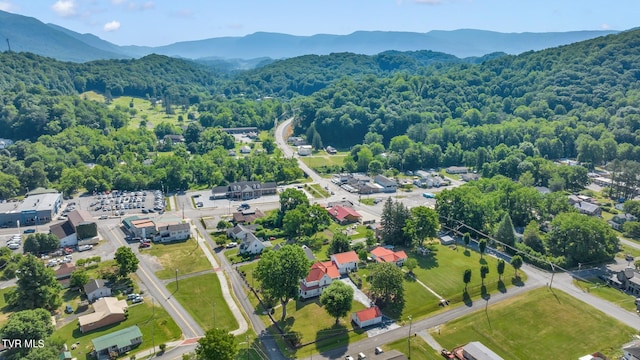 aerial view featuring a mountain view