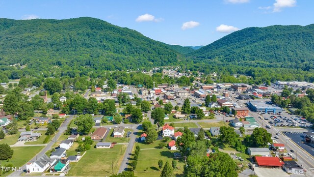 308 E Pearl Ave, Big Stone Gap, VA 24219 - aerial view of a forest and a mountain backdrop