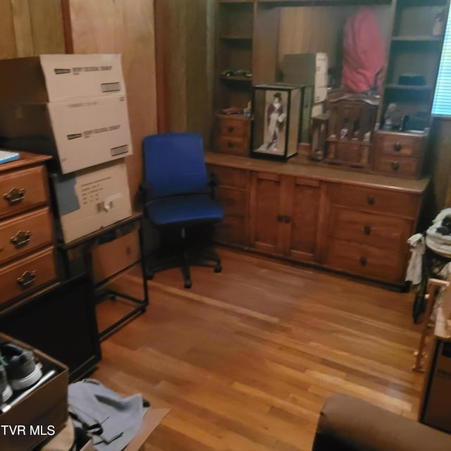 office space featuring light wood-type flooring