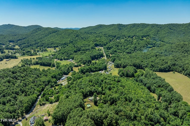 bird's eye view with a mountain view