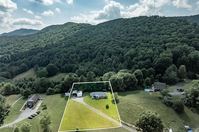 bird's eye view featuring a mountain view