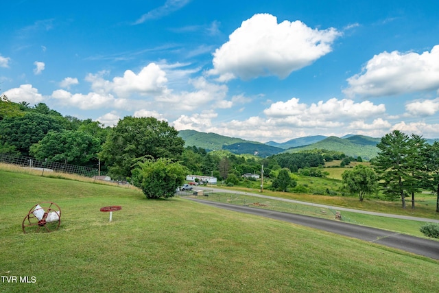 mountain view with a rural view