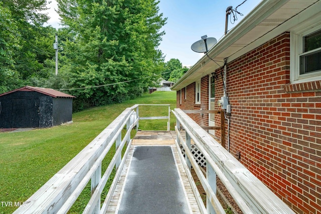 wooden balcony featuring a deck