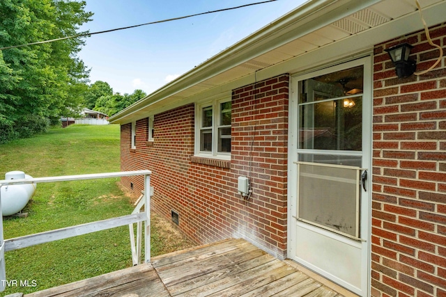 deck with a lawn