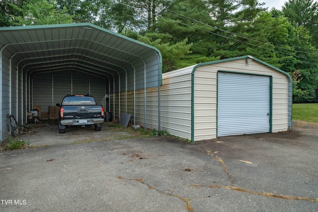 exterior space with a carport