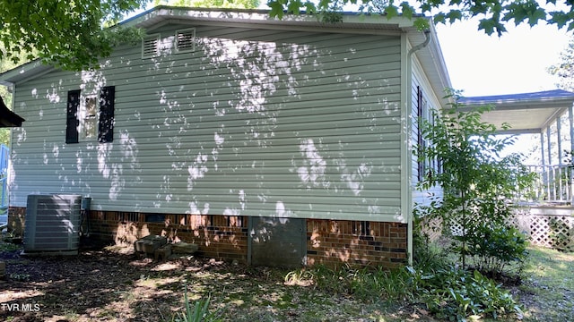 view of home's exterior featuring central AC