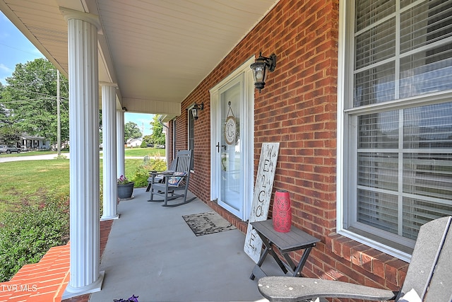 view of patio / terrace with a porch